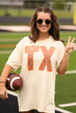 TX Faux Sequin Print Tee | Ivory