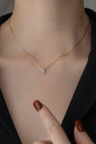 18k Dipped Rhinestone Pendant | Gold Necklace