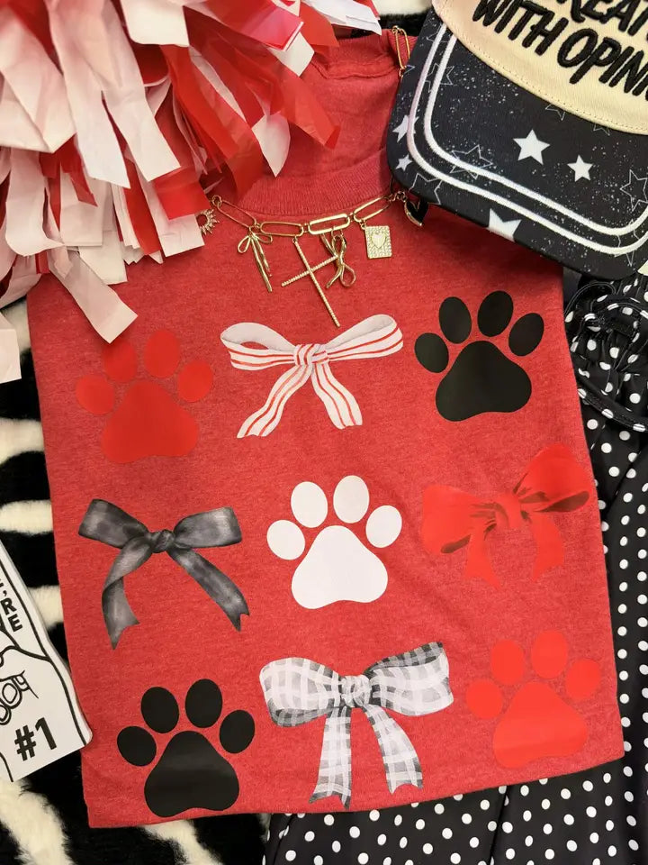 Spirit Paws & Bows Tee | Red