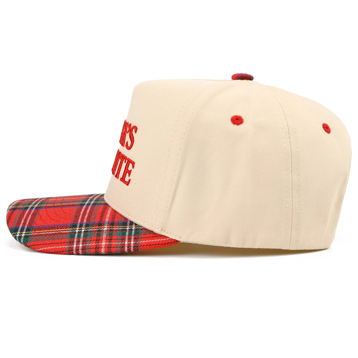 Santa's Favorite Canvas Cap | Plaid Red