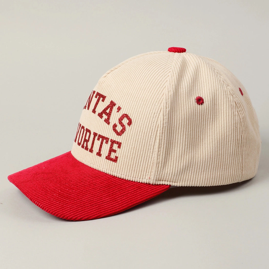 Santa's Favorite Corduroy Cap | Red