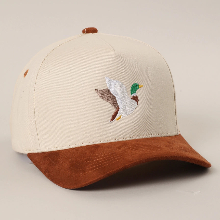 Flying Mallard Suede Trucker Cap | Cinnamon