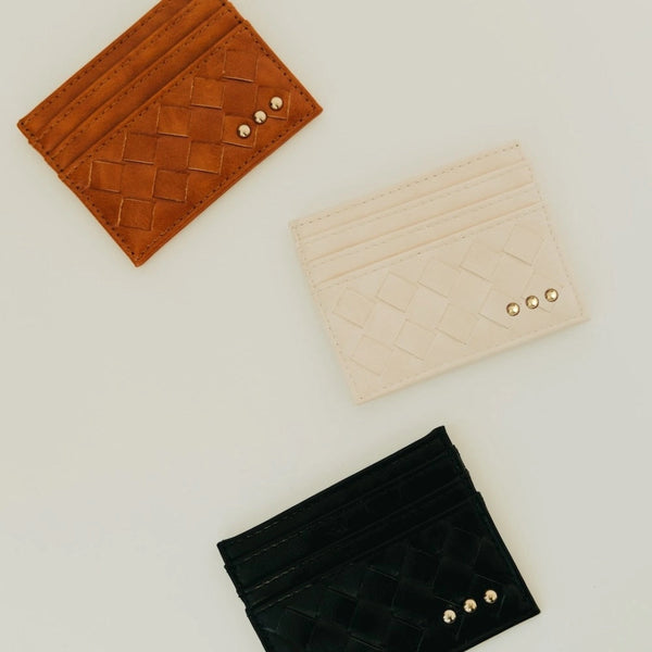 Mariah Woven Small Card Holder | Black