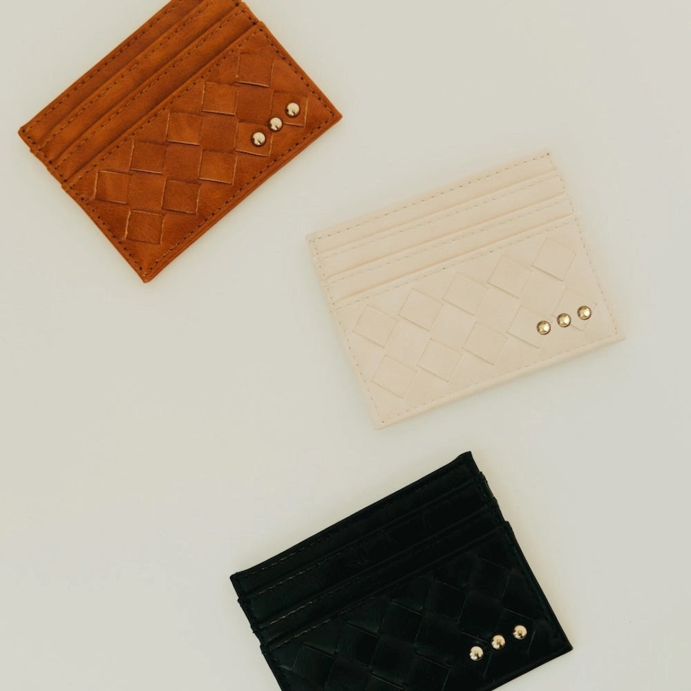 Mariah Woven Small Card Holder | Cream