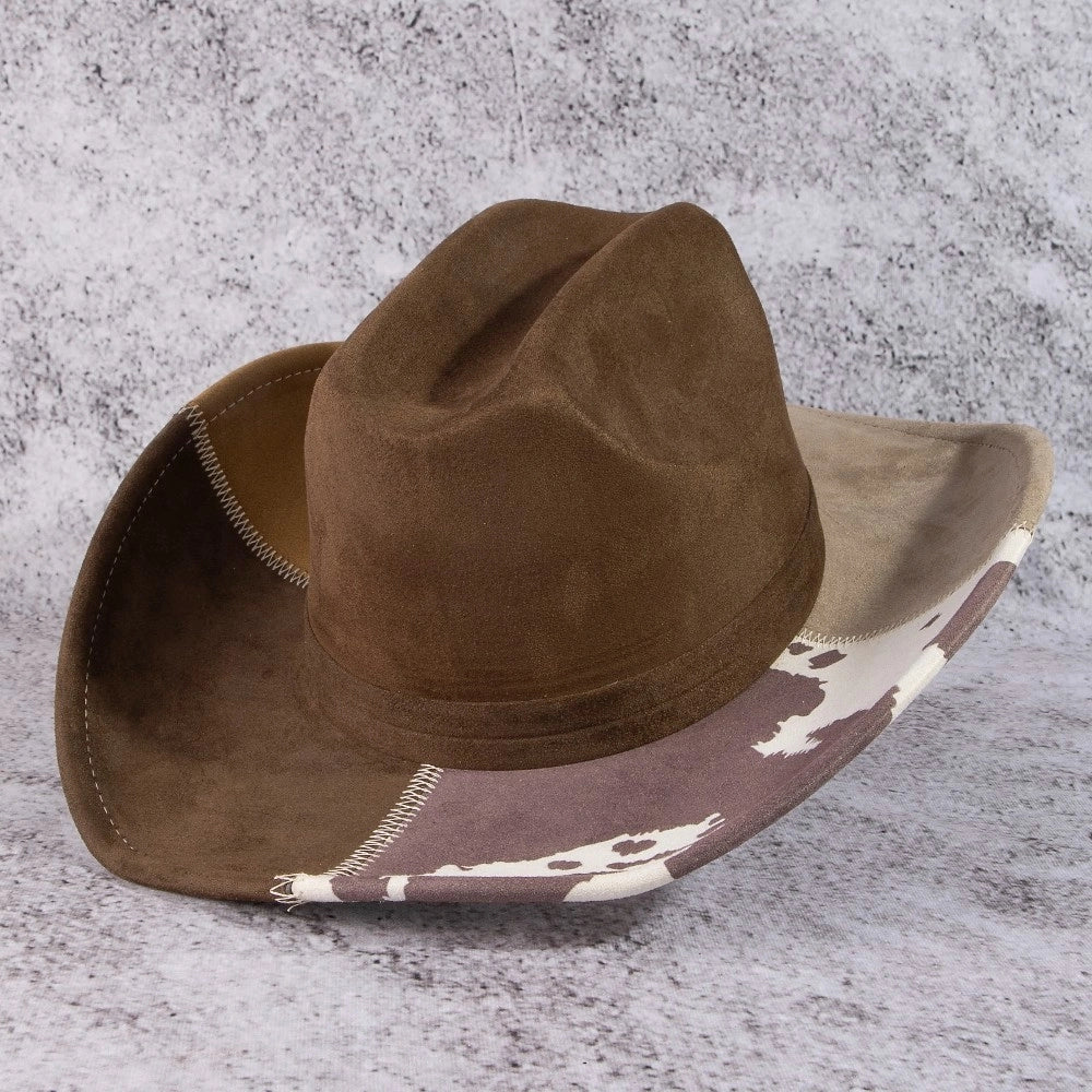 Color Blowck Cow Print Cowboy Hat | Brown