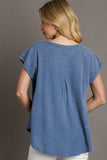 Linen Mineral Washed Top | Blue