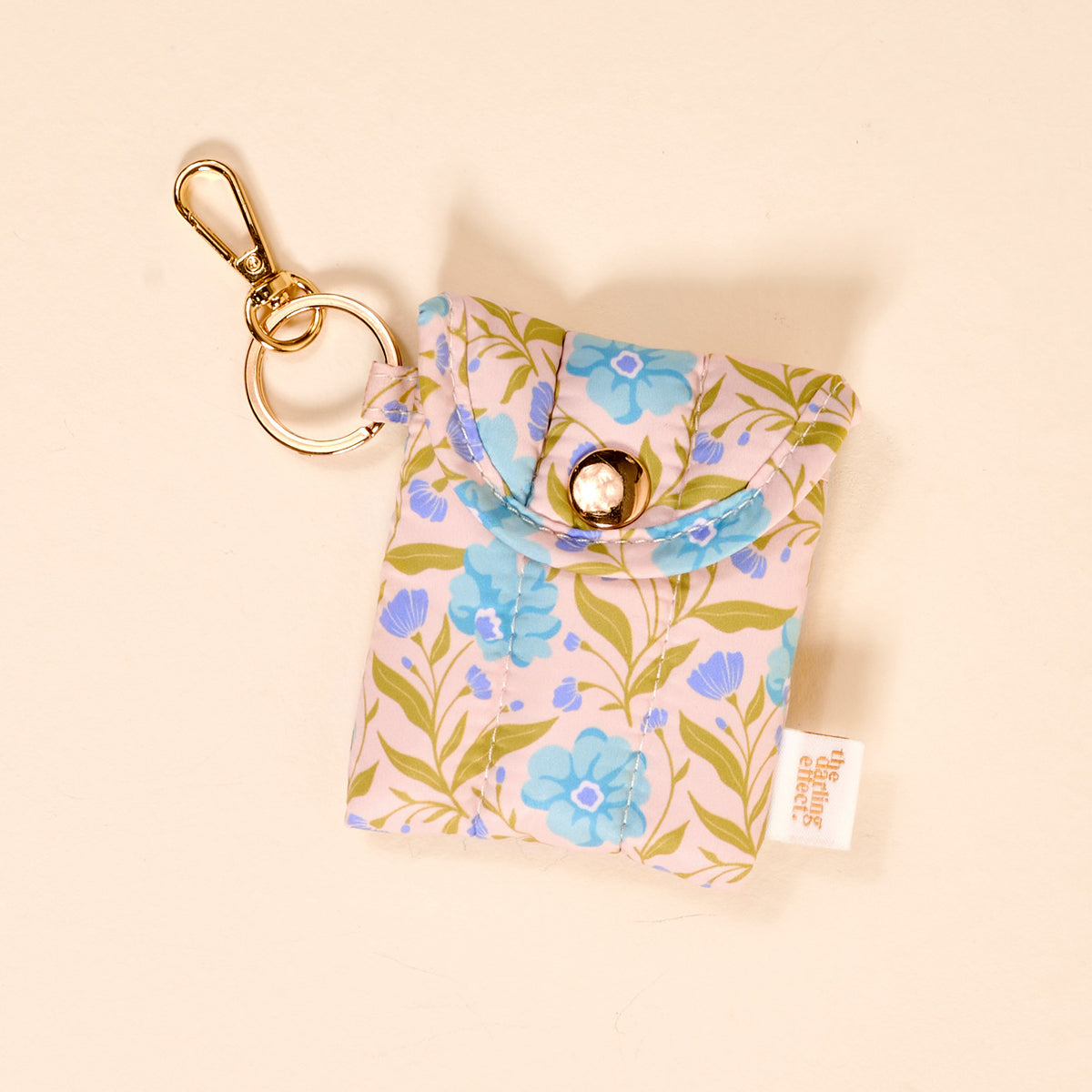 Puffy Earbud Case Keychain | Poppin' Petals Aqua