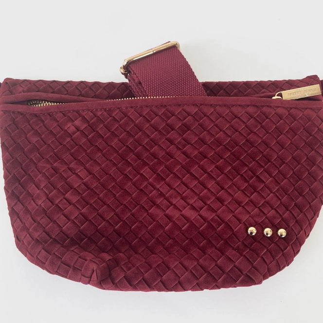 Suede Westlyn Woven Bum Bag | Burgundy