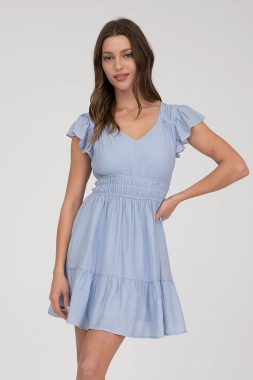 Ruffled Detailed Dress | Blue
