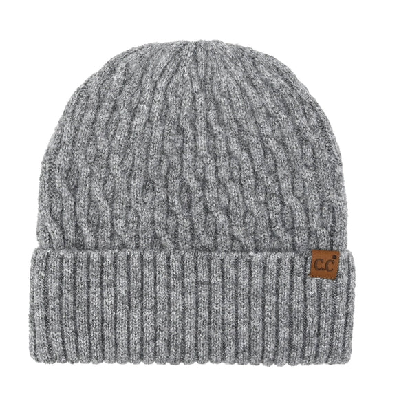 C.C Chain Link Knit Beanie | Grey