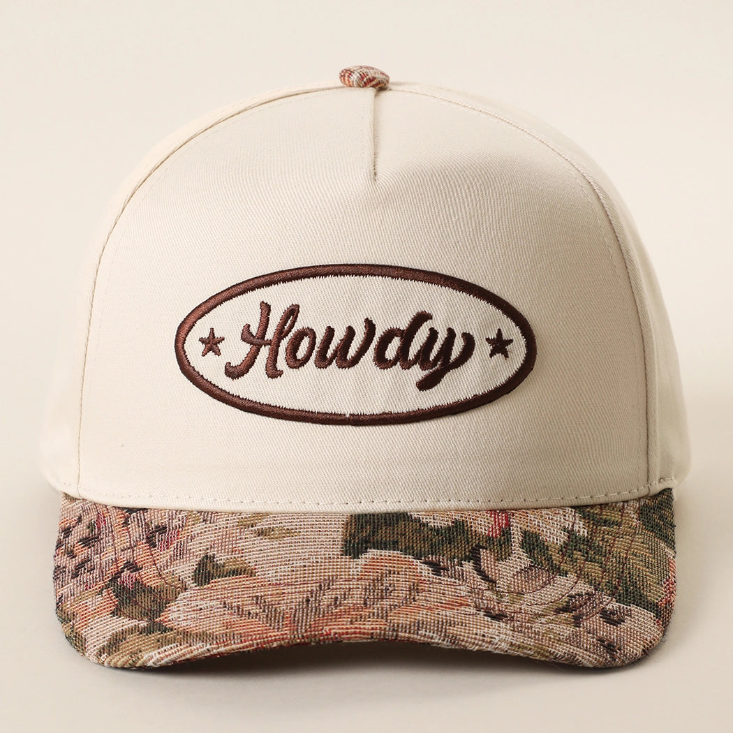 Howdy Embroidered Patch Trucker Cap | Floral