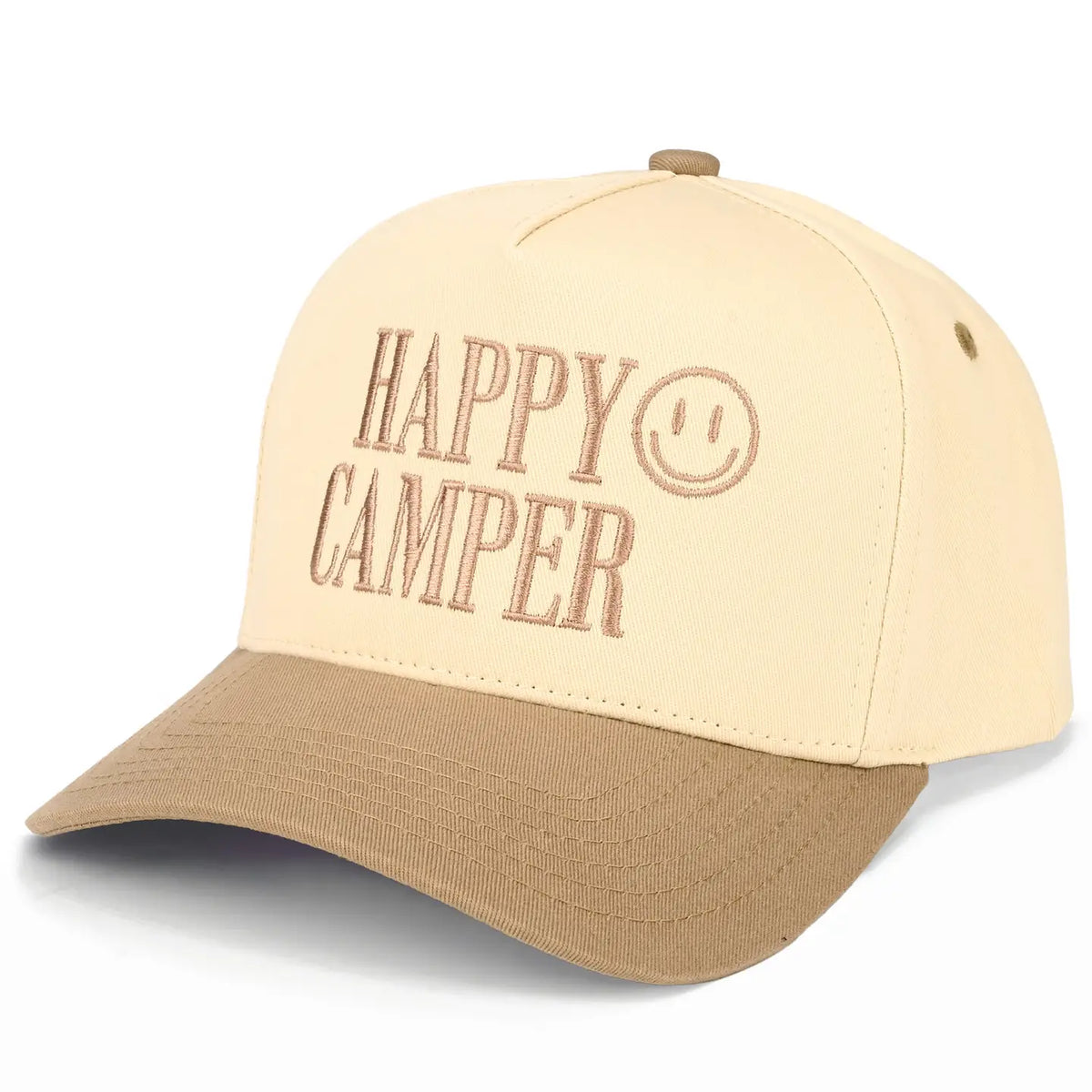 Happy Camper Trucker Cap | Beige