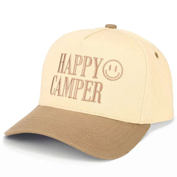 Happy Camper Trucker Cap | Beige