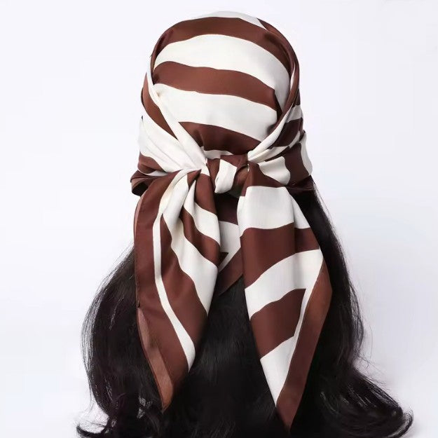 Silky Wild Rag Scarf | Brown Zebra