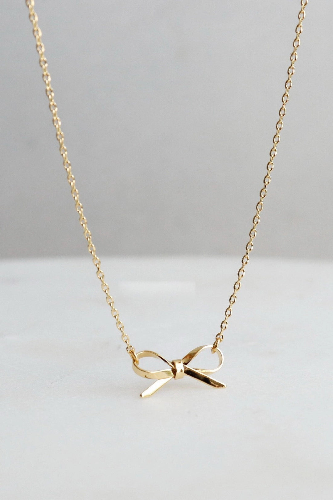 18k Stainless Bow Necklace | Gold