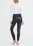 Faux Leather Shaping Legging | Black