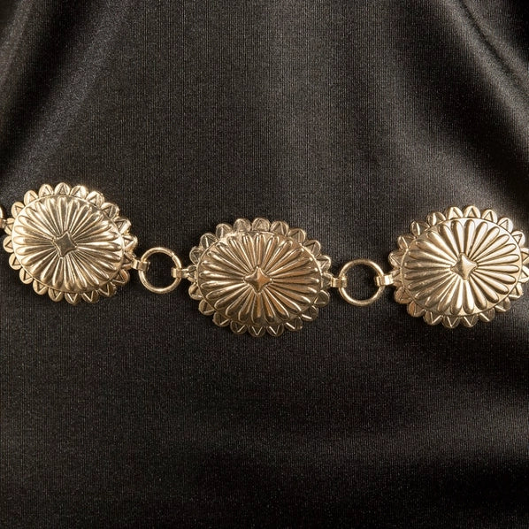 Western Flower Concho Chain Belt | Gold