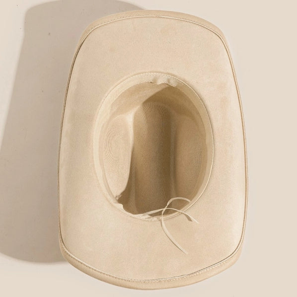 Western Gold Beaded Cowboy Hat | Cream