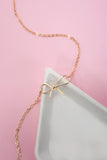 Wire Ribbon Bow Necklace | Gold