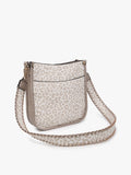 Posie Vegan Leather Bag | Light Grey Cheetah