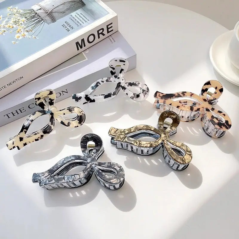 Animal Print Bow Hair Claw | Various