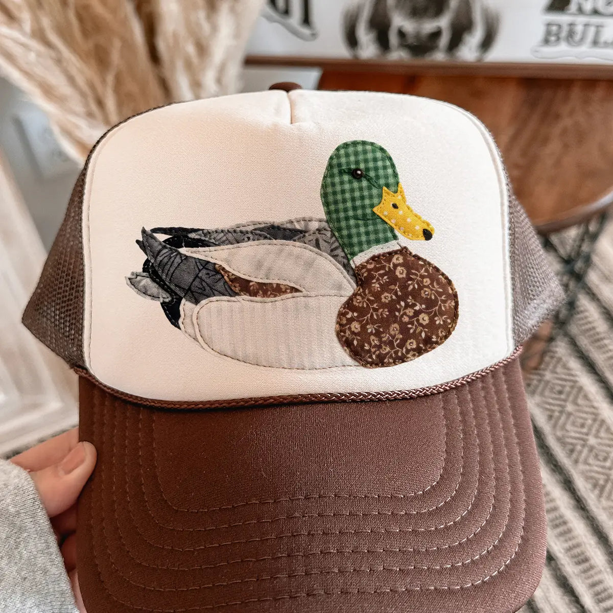 Grannys Faux Patchwork Mallard Foam Trucker Cap | Brown/Tan