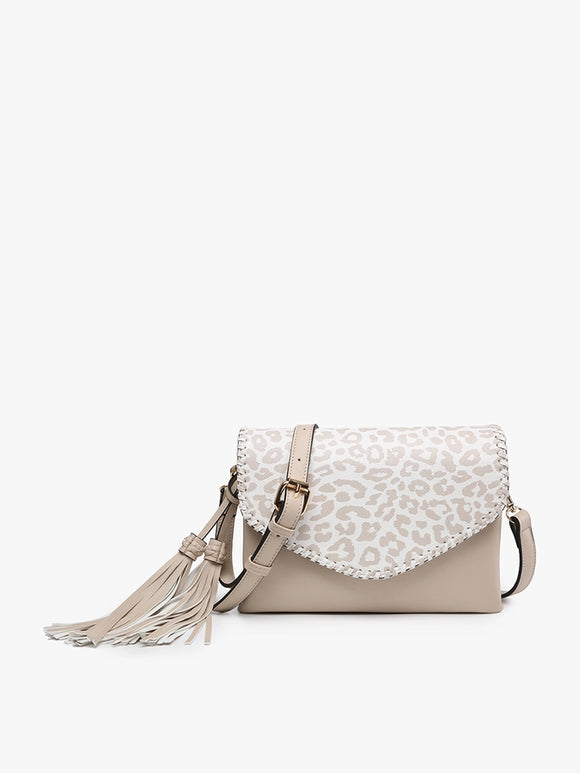 Sloane Vegan Leather Bag | Beige Cheetah