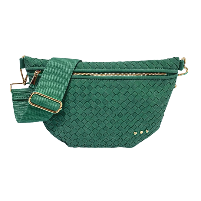 Suede Westlyn Woven Bum Bag | Teal
