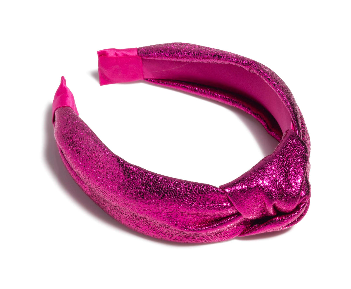 Metallic Knotted Headband | Magenta