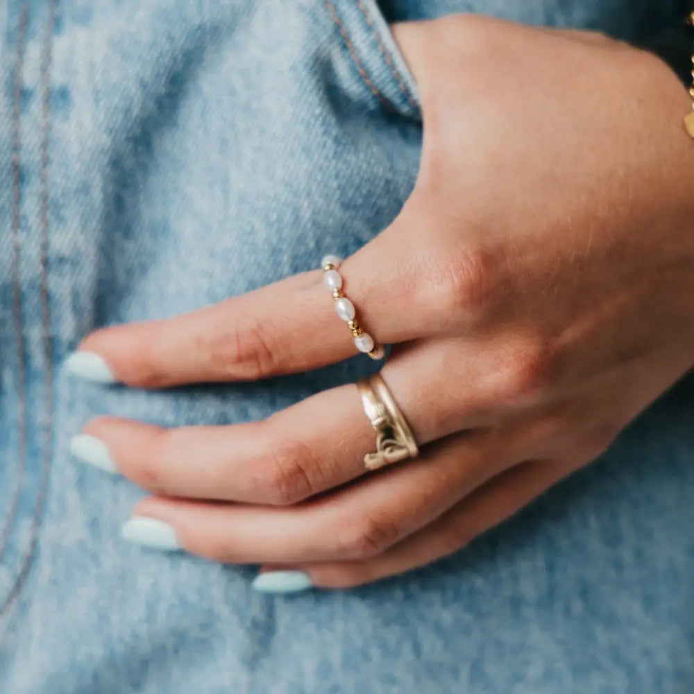 Delightful Pearl Ring | Gold