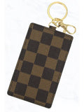 Leather Keychain Card Holder | Checker