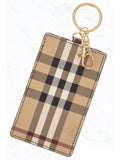 Leather Keychain Card Holder | Plaid