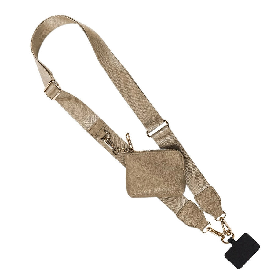 Clip & Go RFID Pouch Phone Lanyard | Taupe