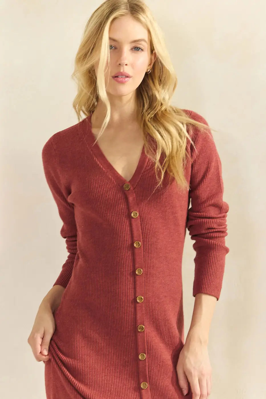 Button Down Sweater Midi Dress | Sienna