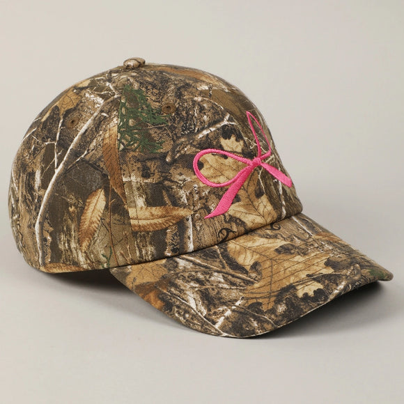 Ribbon Bow Trucker Cap | Camo/Pink