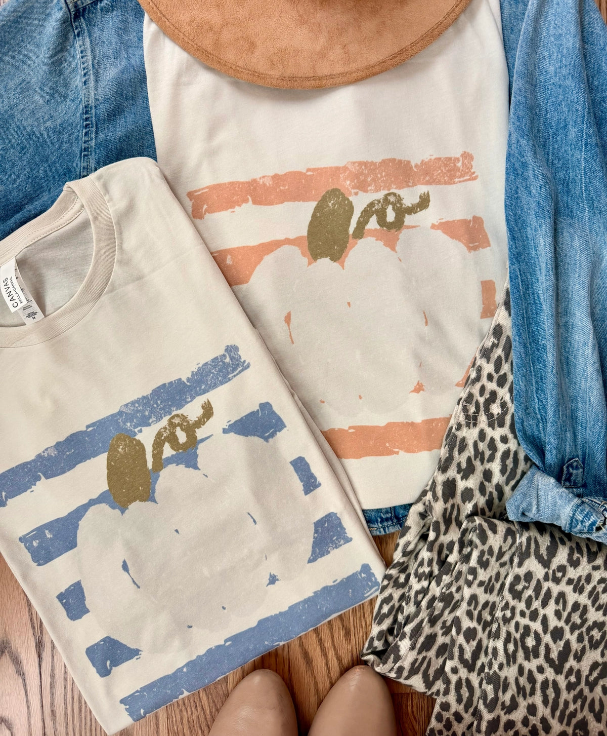 Stripe Preppy Pumpkin Tee | Natural
