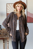 Lightweight Button Down Shacket | Brown Leopard