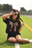 Football Bow Tee | Black