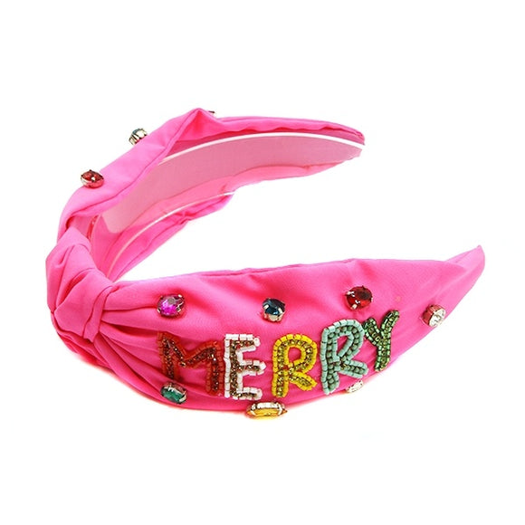 Merry & Bright Headband | Neon Pink