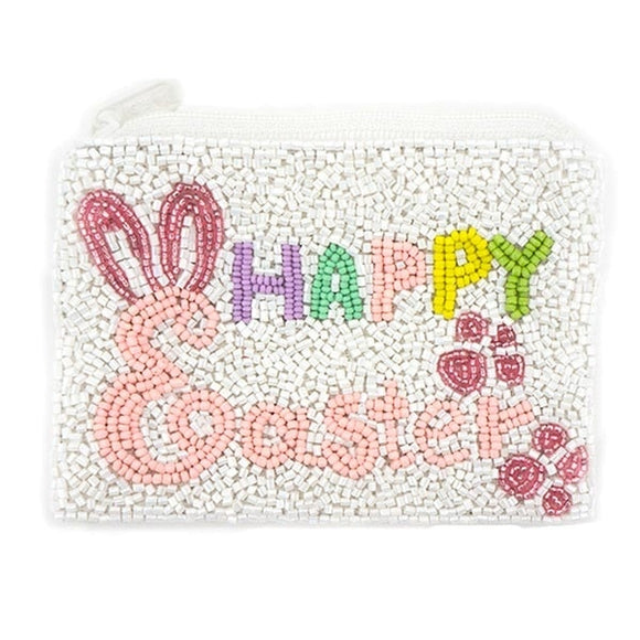 Happy Easter Beaded Coin Purse