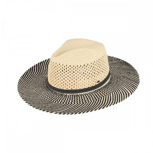 Crochet Panama Sun Hat | Natural/Black