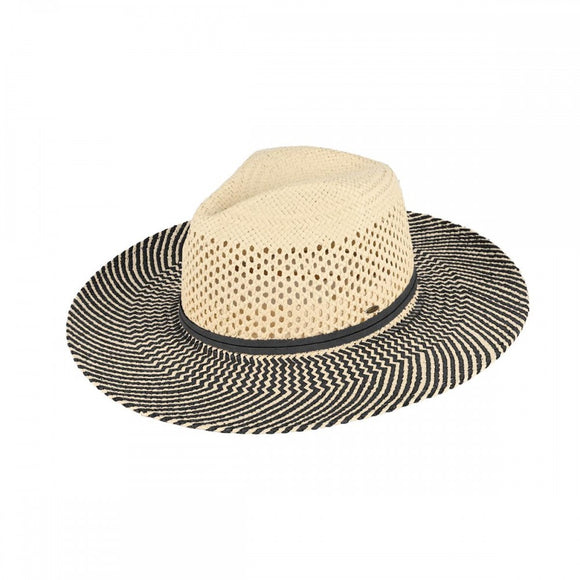 Crochet Panama Sun Hat | Natural/Black