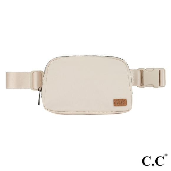 C.C Crossbody Nylon Belt Bag | Beige