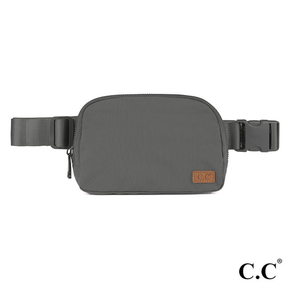C.C Crossbody Nylon Belt Bag | Dark Grey