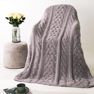 Comfy LUXE Cable Knit Microfiber Blanket | Charcoal