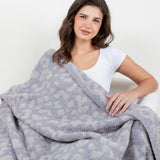 Comfy LUXE Leopard Blanket | Grey Mix