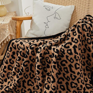 Comfy LUXE Leopard Blanket | Black+Coffee