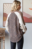 Leopard V-Neck Pullover Top | Brown