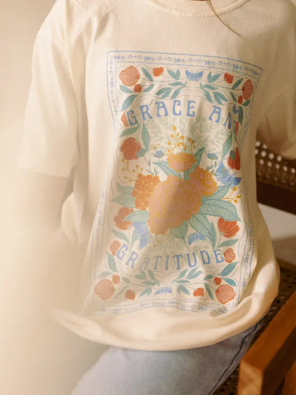 Grace and Gratitude Tee | Cream