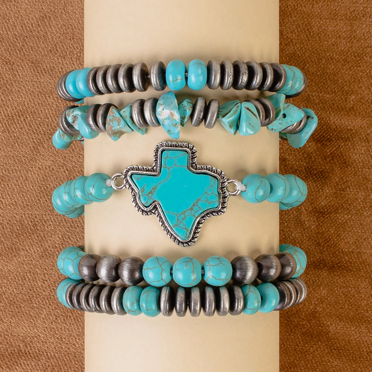 Western Bracelet Set | Texas Turquoise Silver